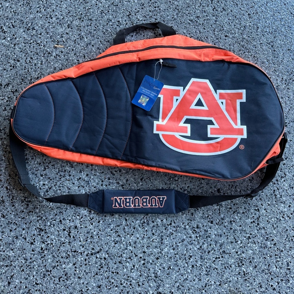 NEW Auburn University Collegiate Tennis Racquet Bag 2 Compartment Sports Eagle